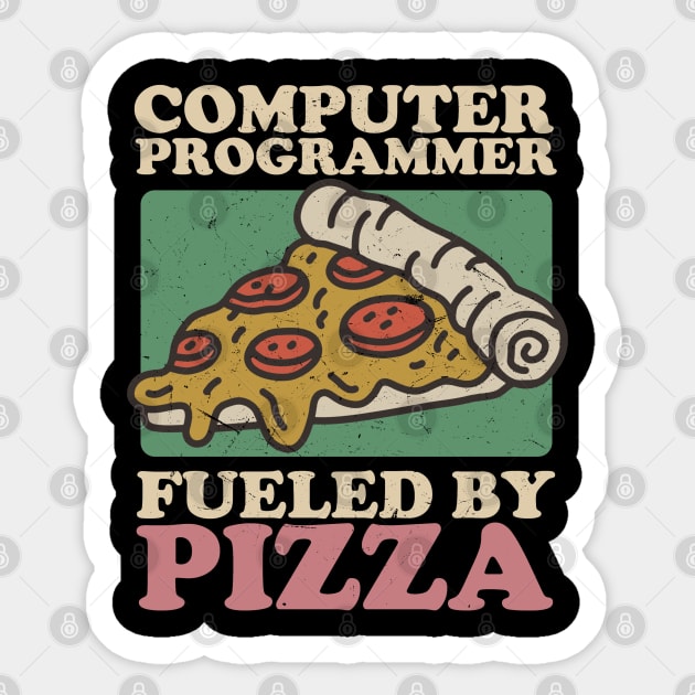 Computer Programmer Fueled By Pizza Sticker by Issho Ni